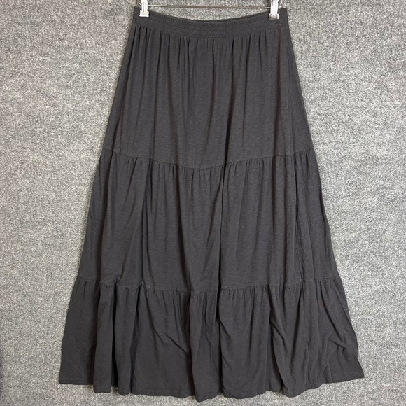 Z Supply Dresses & Skirts - Z Supply Maxi Skirt Womens Large Charcoal Grey Excellent Tiered Cotton